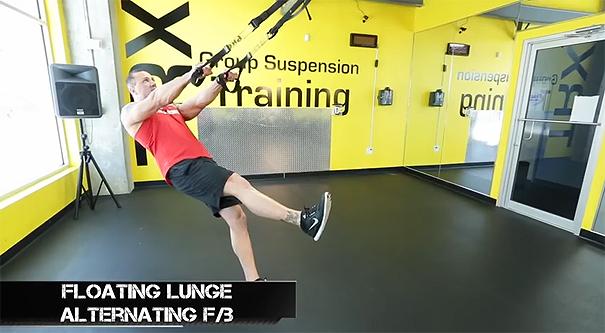 TRX leg exercises floating lunge