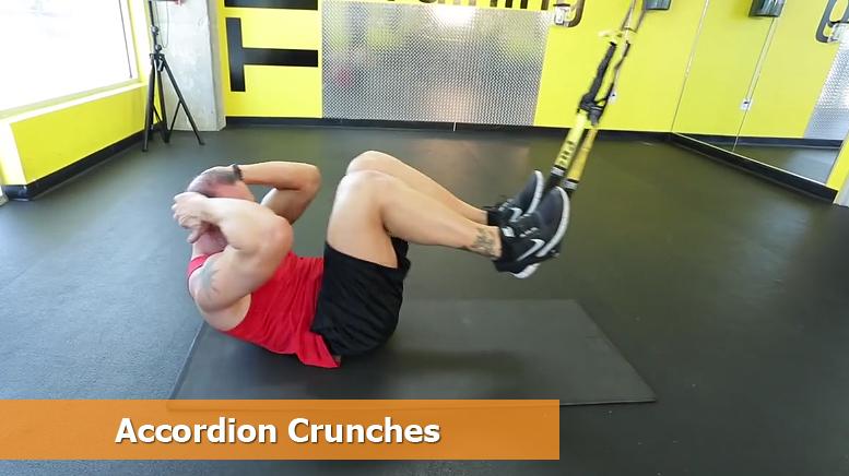 TRX core workouts - Accordion crunches